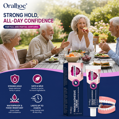 Oralhoe Premium Denture Adhesive Cream – Up to 96-Hour Strong Hold